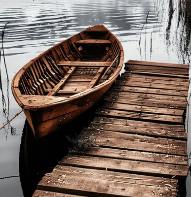 Suche altes Holzruderboot als Deko